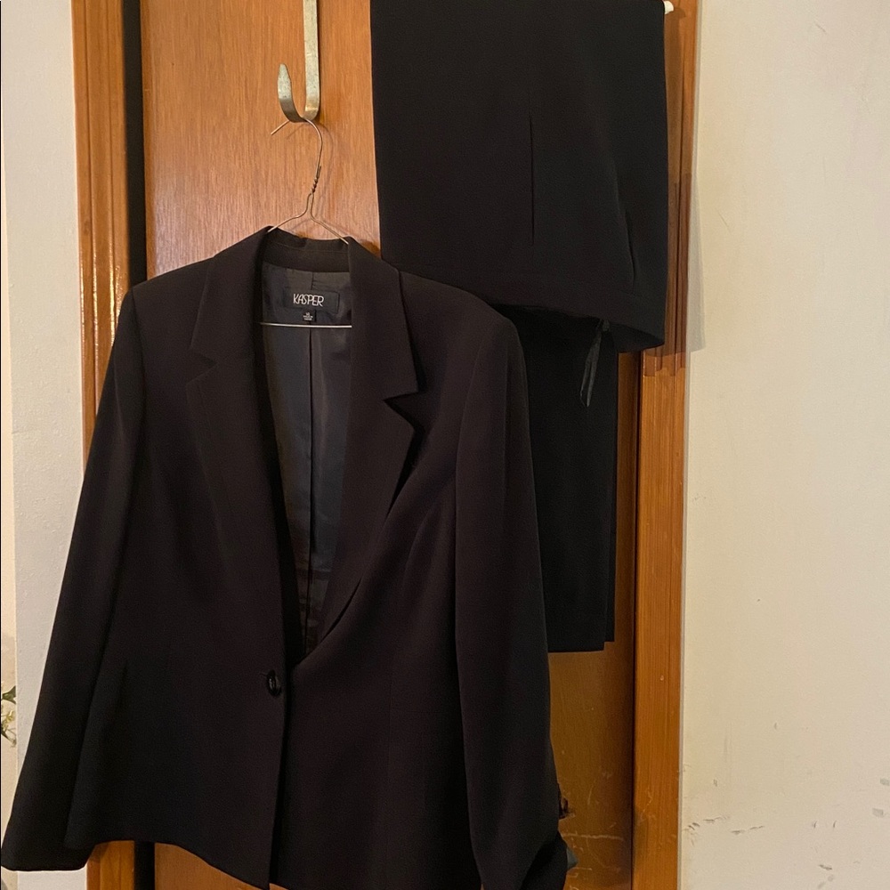 Kasper Classic Black Blazer and Pants Set